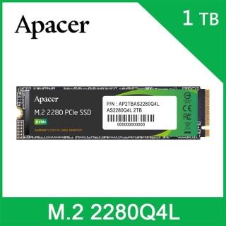 【Apacer 宇瞻】AS2280Q4L 1TB M.2 PCIe Gen4 SSD固態硬碟(讀3600MB/s 寫3000MB/s)