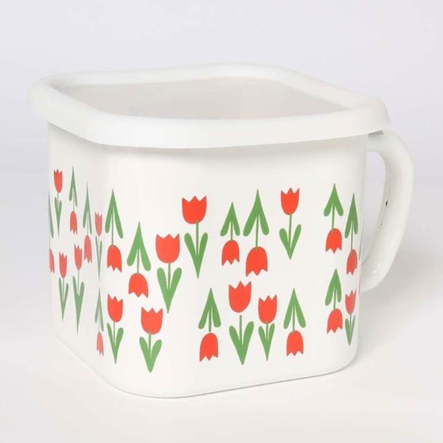【YUTAKA-HORO 日本豐琺瑯】PLUNE 方形提把琺瑯密封盒1450ml(日本製/多功能收納/保鮮盒/多款任選)