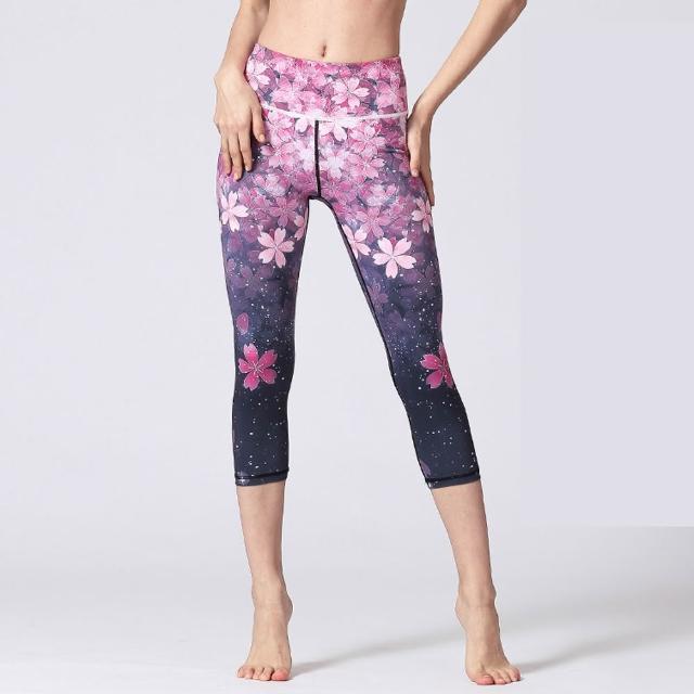 【ALLK 歐楷】2件組 印花超彈力韻律瑜珈運動褲 多款任選(尺寸L-XL/運動/健身)