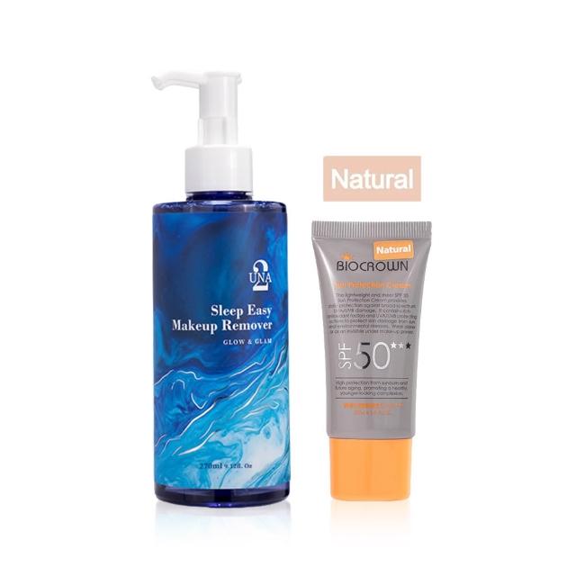 【BIOCROWN 百匡】4%鎂 消水洗卸露 好卸好睡到不行 270ml - UNA +激推! SPF50★★★ 潤膚防曬隔離霜 30ml