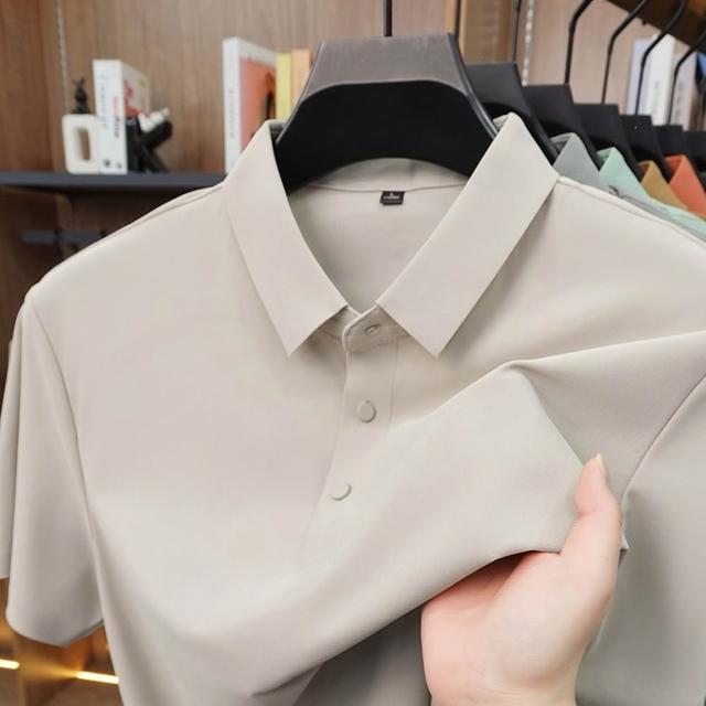 【巴黎精品】現貨限搶 男POLO衫高爾夫球衫夏季薄款冰絲涼感速乾短袖上衣(男裝吸濕排汗男襯衫3款b7a2 B)