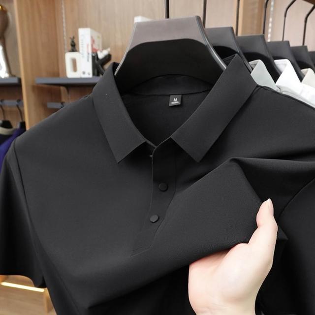 【巴黎精品】現貨限搶 男POLO衫高爾夫球衫夏季薄款冰絲涼感速乾短袖上衣(男裝吸濕排汗男襯衫3款b7a2 B)
