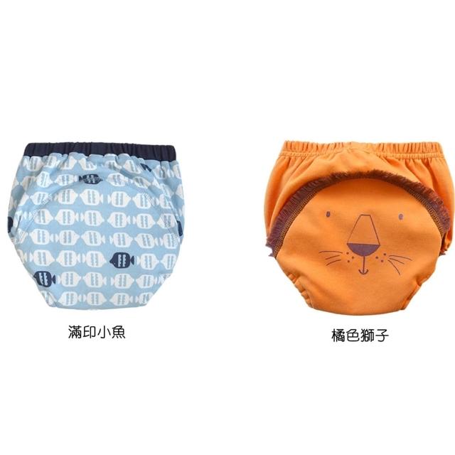 【橘魔法】（2件一組）男童可愛動物純棉4層防漏防水學習褲 兒童 童裝 尿布褲 內褲 屁屁褲 戒尿布