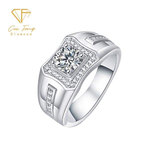 【CF Diamond】七夕情人節｜閃耀莫桑鑽系列 (生日禮物 1克拉 男戒 女戒 項鍊 戒指 耳環 莫桑鑽 培育鑽)