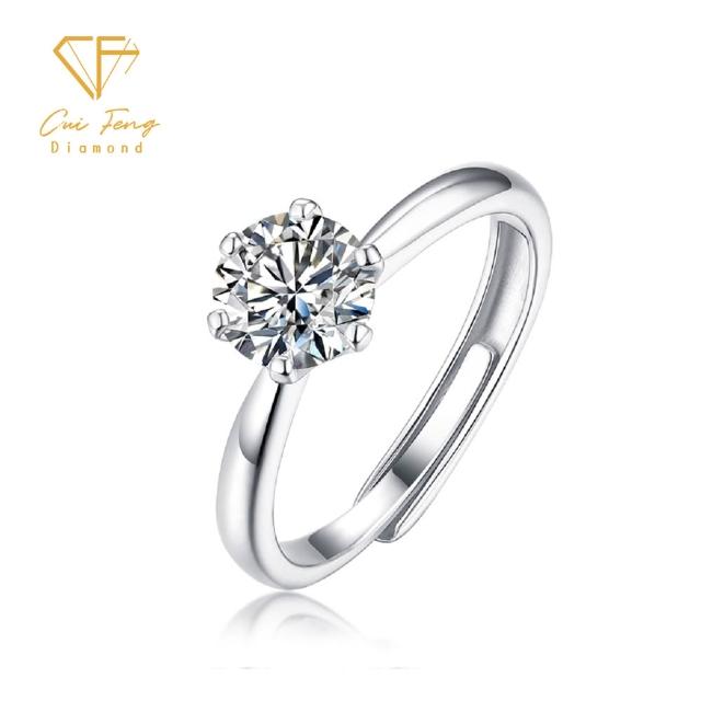 【CF Diamond】七夕情人節｜閃耀莫桑鑽系列 (生日禮物 1克拉 男戒 女戒 項鍊 戒指 耳環 莫桑鑽 培育鑽)