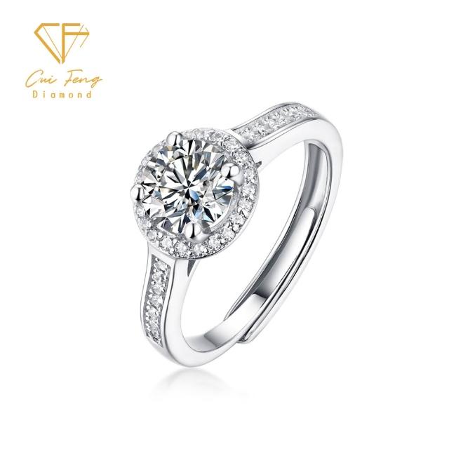 【CF Diamond】七夕情人節｜閃耀莫桑鑽系列 (生日禮物 1克拉 男戒 女戒 項鍊 戒指 耳環 莫桑鑽 培育鑽)