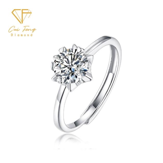 【CF Diamond】七夕情人節｜閃耀莫桑鑽系列 (生日禮物 1克拉 男戒 女戒 項鍊 戒指 耳環 莫桑鑽 培育鑽)