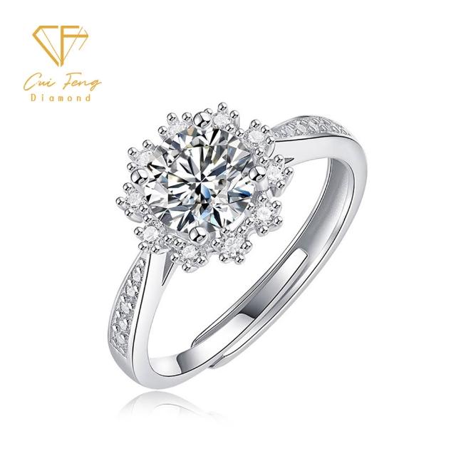 【CF Diamond】七夕情人節｜閃耀莫桑鑽系列 (生日禮物 1克拉 男戒 女戒 項鍊 戒指 耳環 莫桑鑽 培育鑽)