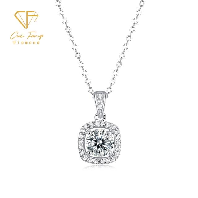 【CF Diamond】七夕情人節｜閃耀莫桑鑽系列 (生日禮物 1克拉 男戒 女戒 項鍊 戒指 耳環 莫桑鑽 培育鑽)