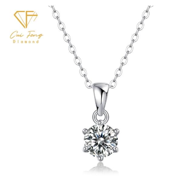 【CF Diamond】七夕情人節｜閃耀莫桑鑽系列 (生日禮物 1克拉 男戒 女戒 項鍊 戒指 耳環 莫桑鑽 培育鑽)
