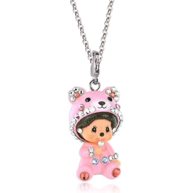 【Monchhichi】蒙奇奇 可愛動物 夢幻寶貝 吊墜項鍊(小寶款 娃娃吊飾 鎖骨項鍊 項鍊墜子 萌趣趣 夢奇奇)