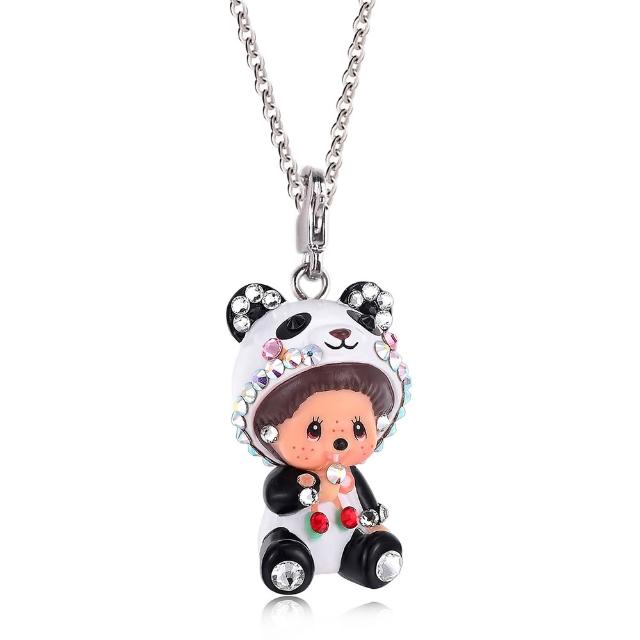 【Monchhichi】蒙奇奇 可愛動物 夢幻寶貝 吊墜項鍊(小寶款 娃娃吊飾 鎖骨項鍊 項鍊墜子 萌趣趣 夢奇奇)