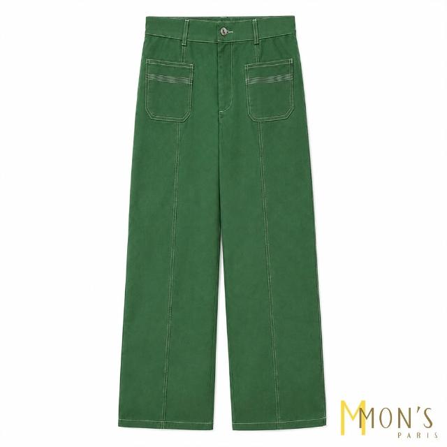 【MON’S】美式撞色線條直筒褲 (5色任選)