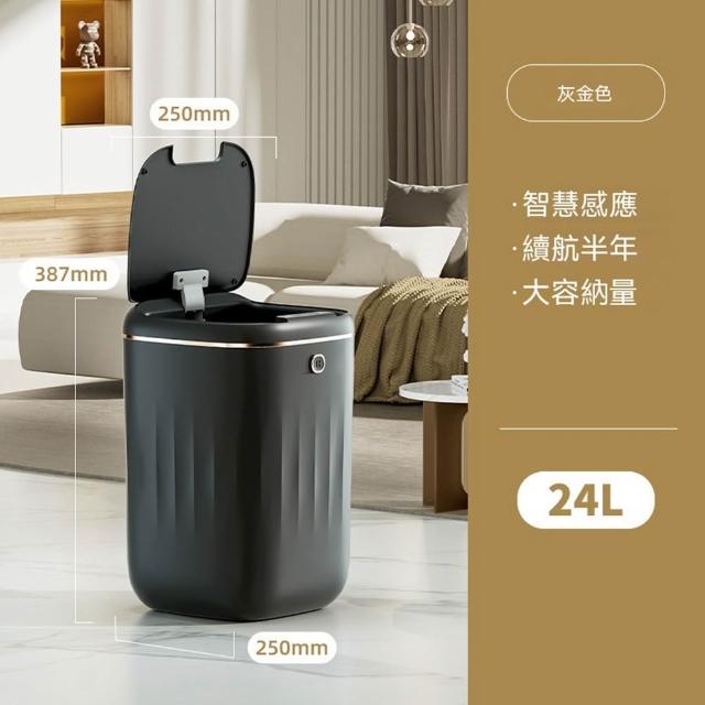 24L 智慧感應垃圾桶 防水靜音開合 大容量電動垃圾客廳臥室廁所家用垃圾桶 CKY