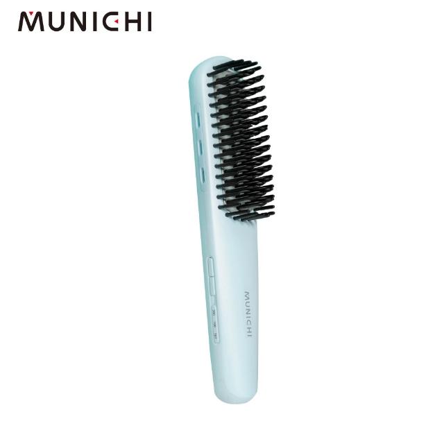 【MUNICHI 沐尼黑】直髮梳+40MM自動捲髮器(MR.QQ1+MR.40CURLERM)旅行組/國際電壓/捲髮棒/負離子/周年慶