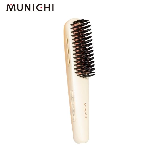 【MUNICHI 沐尼黑】直髮梳+40MM自動捲髮器(MR.QQ1+MR.40CURLERM)旅行組/國際電壓/捲髮棒/負離子/周年慶