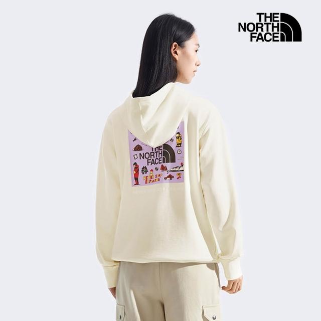 【The North Face】男女款LOGO印花長袖帽T/大學T (多色可選)