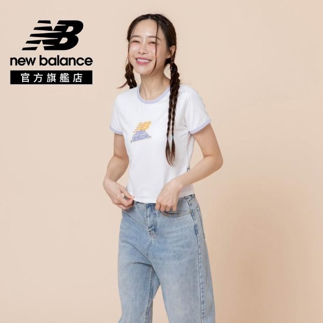 【NEW BALANCE】NB 撞色合身短袖上衣_女性_杏/芋泥紫/白_WT62B6CTLIN_WT62B6CTSMV(美版 版型偏大)