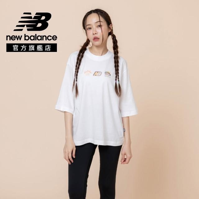 【NEW BALANCE】NB 趣味插畫短T_女性_杏/白_WT62C1ZULIN_WT62C1ZUWT(美版 版型偏大)