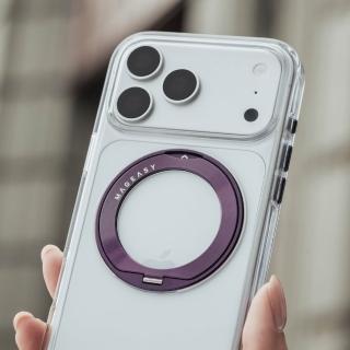 【MAGEASY】iPhone 18 Bright 360 M 旋轉支架不發黃超軍規磁吸透明手機殼(iPhone 18 Pro/Pro Max)