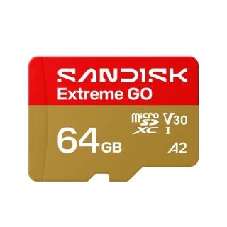 【SanDisk 晟碟】〔全新版〕64GB Extreme GO microSDXC 4K U3 記憶卡 (讀取170MB/s 原廠永久保固)