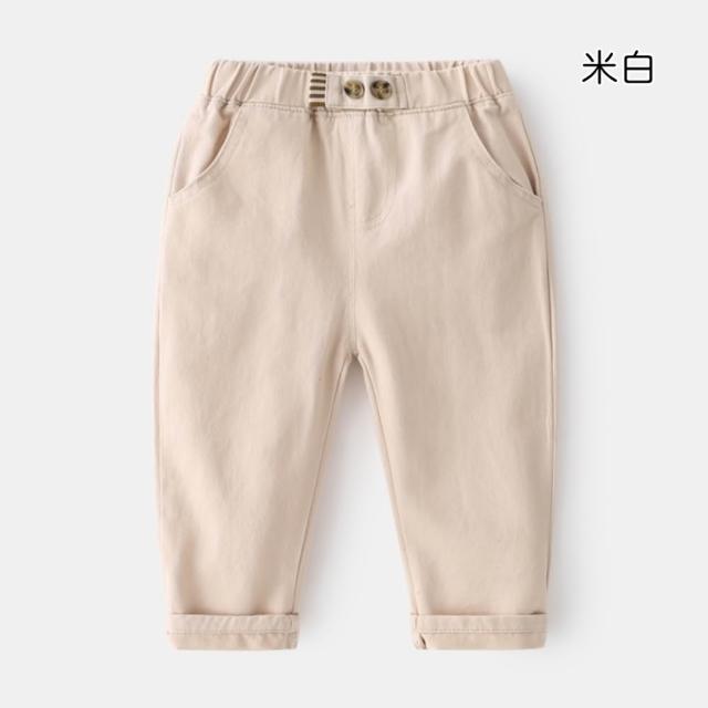 【橘魔法】腰扣造型鬆緊褲頭休閒褲 兒童 童裝 小童 中童 男童 卡其褲 長褲 褲子