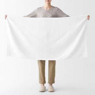 【MUJI 無印良品】棉圈絨雙線織浴巾/可吊掛(柔白/灰色/綠色/粉米/墨黑)成品尺寸:W70×L140 cm