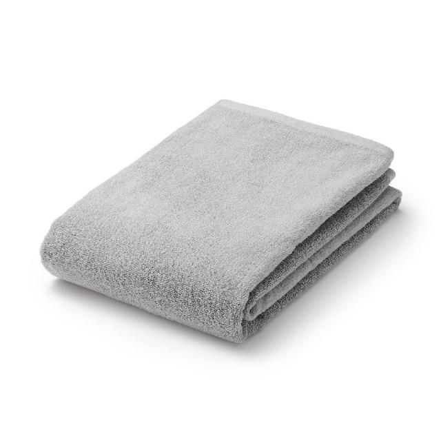【MUJI 無印良品】棉圈絨雙線織浴巾/可吊掛(柔白/灰色/綠色/粉米/墨黑)成品尺寸:W70×L140 cm