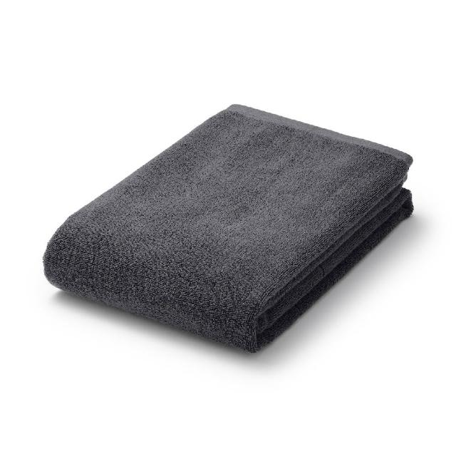 【MUJI 無印良品】棉圈絨雙線織浴巾/可吊掛(柔白/灰色/綠色/粉米/墨黑)成品尺寸:W70×L140 cm