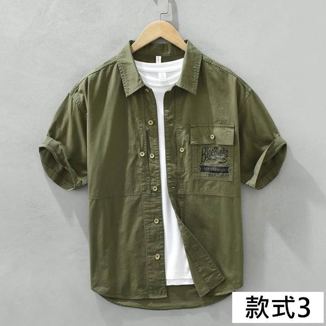 【巴黎精品】多款男短袖襯衫短袖上衣男日系寬鬆休閒襯衫男裝(夏日印花T恤簡約百搭素色春夏款n1kq95 I)