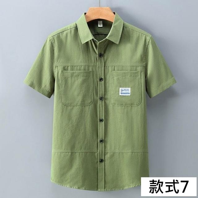 【巴黎精品】多款男短袖襯衫短袖上衣男日系寬鬆休閒襯衫男裝(夏日印花T恤簡約百搭素色春夏款n1kq95 I)