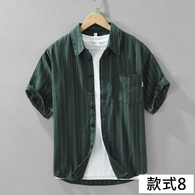 【巴黎精品】多款男短袖襯衫短袖上衣男日系寬鬆休閒襯衫男裝(夏日印花T恤簡約百搭素色春夏款n1kq95 I)