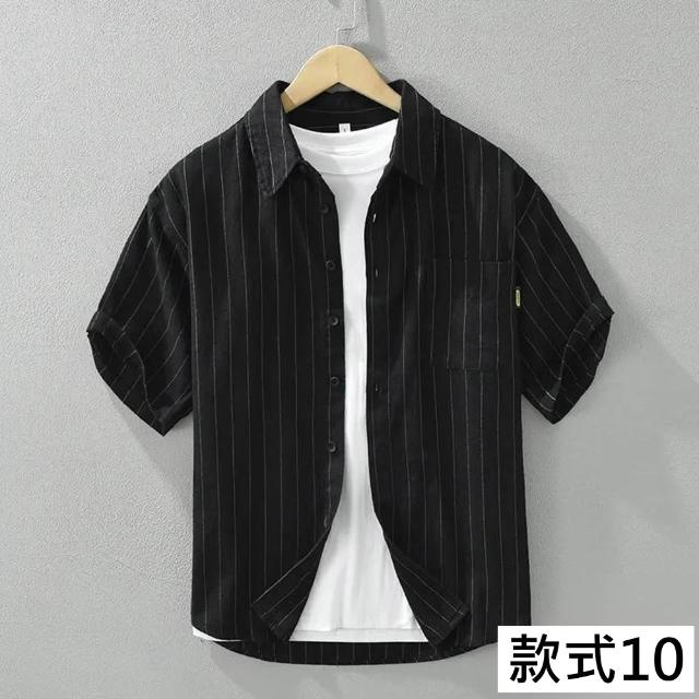 【巴黎精品】多款男短袖襯衫短袖上衣男日系寬鬆休閒襯衫男裝(夏日印花T恤簡約百搭素色春夏款n1kq95 I)
