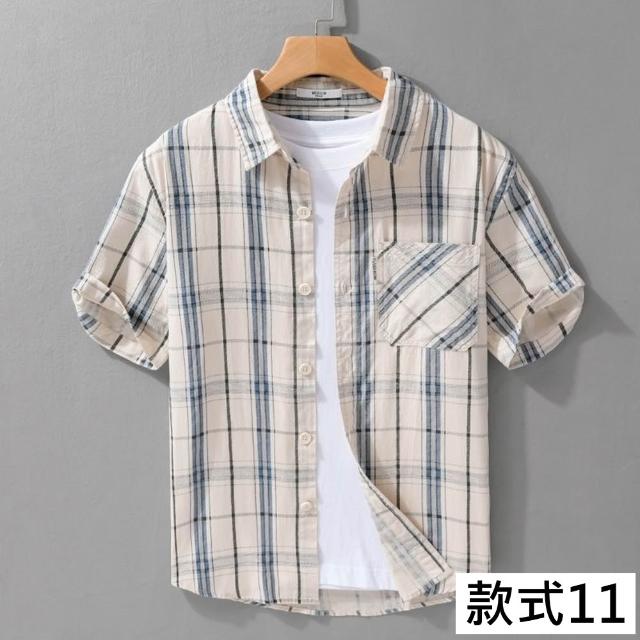 【巴黎精品】多款男短袖襯衫短袖上衣男日系寬鬆休閒襯衫男裝(夏日印花T恤簡約百搭素色春夏款n1kq95 I)