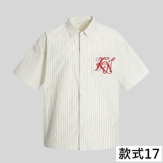 【巴黎精品】多款男短袖襯衫短袖上衣男日系寬鬆休閒襯衫男裝(夏日印花T恤簡約百搭素色春夏款n1kq95 I)