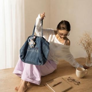 【LEESA】雙11 手提牛仔包\水洗藍包\托特包\大容量包包\肩背包\牛仔包\女生包包\復古包包\送女友\韓