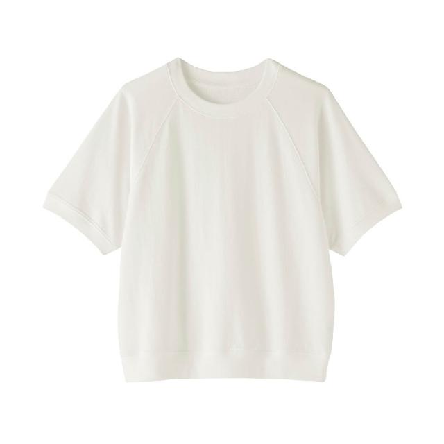 【MUJI 無印良品】女輕量裏毛圓領短袖T恤(柔白/灰色/黑色/深藍)