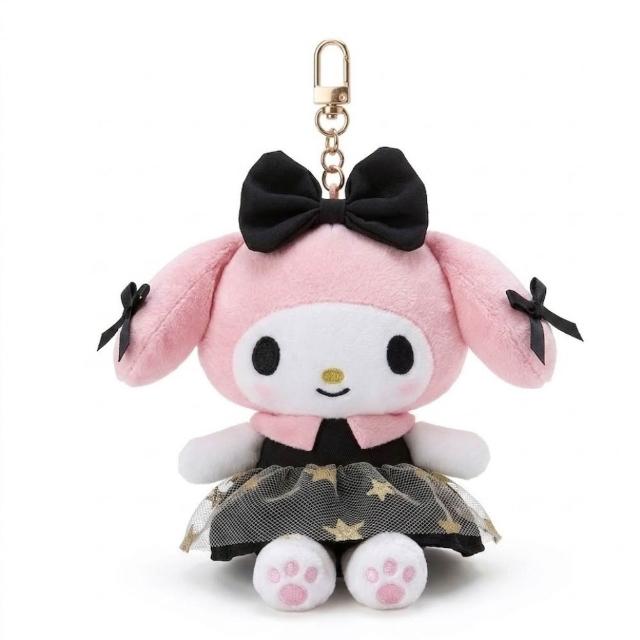 【SANRIO 三麗鷗】精品系列美樂蒂黑金宴會玩偶吊飾名牌包吊飾小香風鑰匙圈閨蜜女友生日禮物聖誕交換禮物