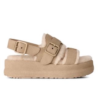 【UGG】涼鞋 女鞋 毛絨飾邊序帶涼鞋 Enwrap Sandal 卡其色 UG1180314MDSD