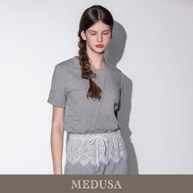 【MEDUSA 曼度莎】現貨-MEDUSA 貓咪切接休閒T恤 - 2色（M-XL）｜女短T恤 休閒穿搭 女上衣