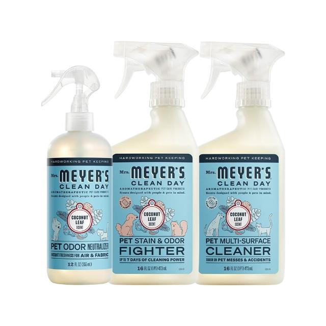 【Mrs.Meyers 梅耶夫人】貓用貓專科組合 贈貓咪除臭護毛噴霧(空氣清新 硬質表面 布類清潔)