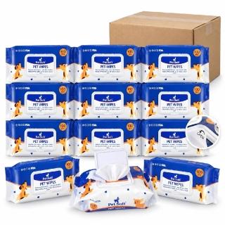 【DONO’S DIARY 成長日記】Pet Soft 寵物用濕巾 超值組 清潔 溫和除臭100抽x12包x1箱(共12包)