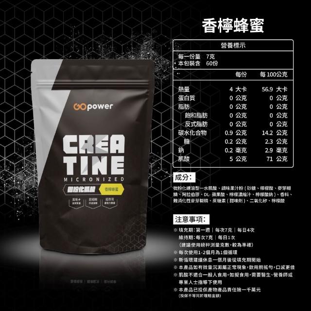 【同闆購物】果果能量☆ 微粉化肌酸 肌酸 [420g/袋] 水肌酸 Creatine GOpower 健身 運動補給 重訓