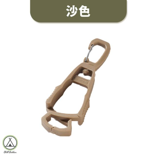 【Chill Outdoor】ISE 多功能交叉掛勾 3入(戰術快扣 鑰匙圈 背包扣 D型扣 登山扣 掛勾 掛扣)