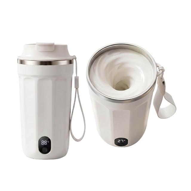【TAI LI 太力】大白星磁力攪拌杯400ml 溫度顯示 USB充電 316不銹鋼 保溫杯 咖啡杯 蛋白粉 攪拌杯