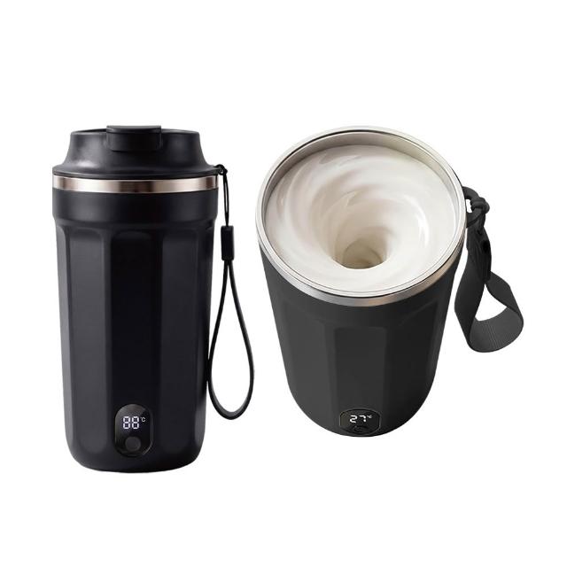 【TAI LI 太力】大白星磁力攪拌杯400ml 溫度顯示 USB充電 316不銹鋼 保溫杯 咖啡杯 蛋白粉 攪拌杯