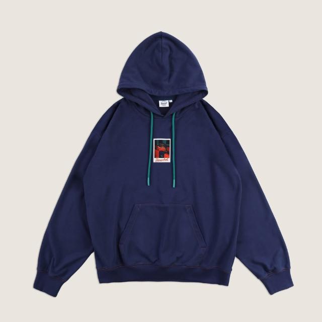 【Herschel】官方直營 男款女款 小熊拍立得長袖帽T 淺卡其色/深藍色