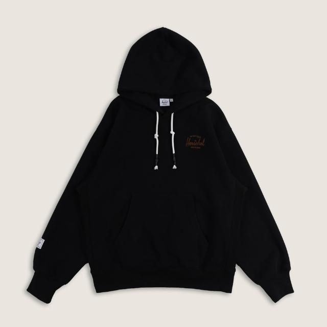 【Herschel】官方直營 男款 女款 素面LOGO長袖帽T 淺灰色/深藍色